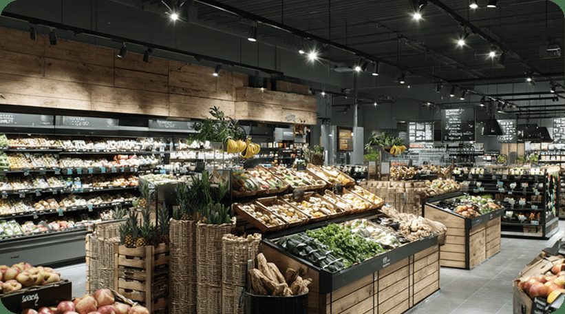 A modern grocery fresh produce department