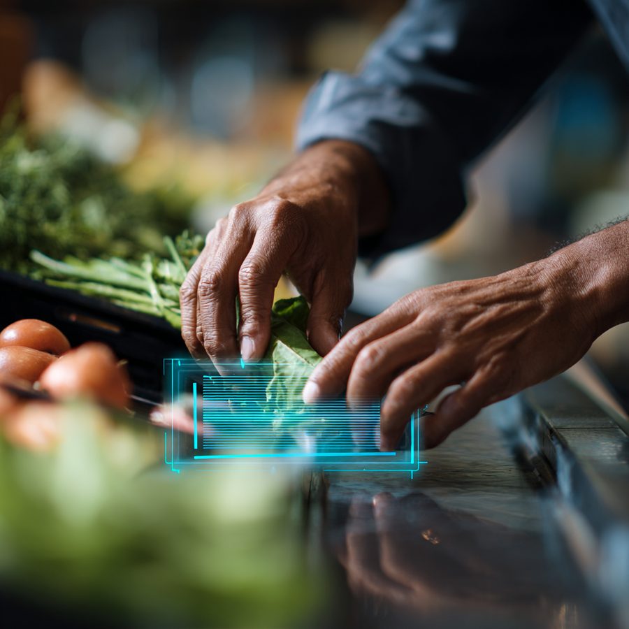 Loose produce being recognised at a self-service scale